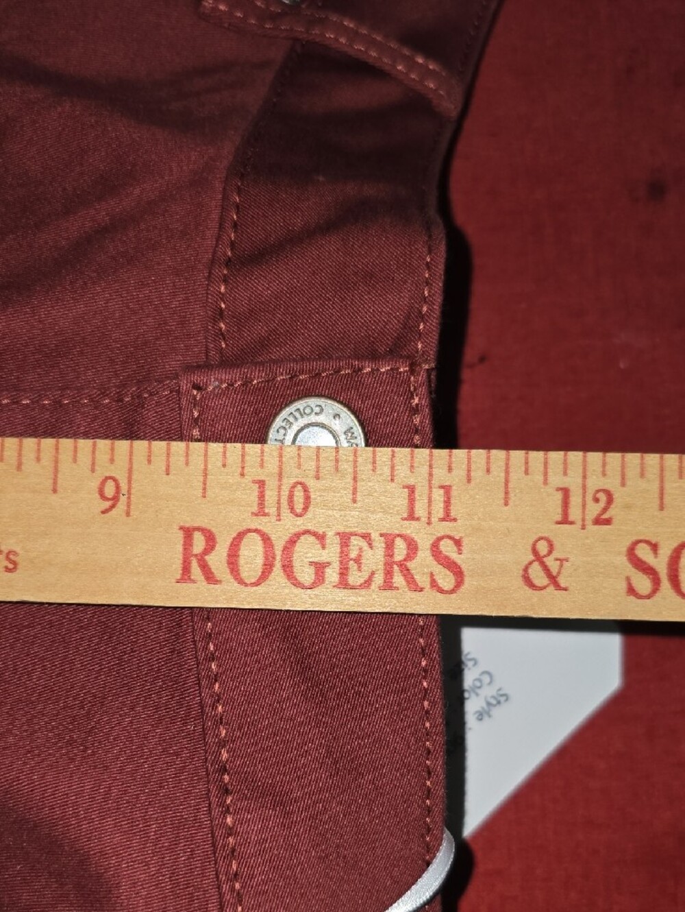 Basic Editions Skinny Roll Up Stretch Jeans in Burgundy Womens Size 18 NWT - Picture 13 of 15
